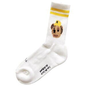 Rostersox Team Bear Crew Socks White Yellow